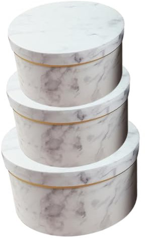 PRETYZOOM 3stücke Runde Geschenkbox Im Marmor-design Teiliges Für Blumenarrangements Für Hochzeiten Partys Und Besondere Anlässe Elegante Verpackung Für Und Dekoration