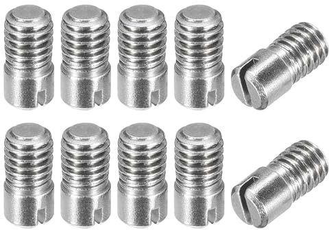 sourcing map 10 Stück M6 x 12mm geschlitzter Zylinderstift 304 Edelstahl | mit Außengewinde, zur Positionierung von Möbeln und Schränken