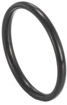 Ringe Schwarz Damen, Vintage Ringe Edelstahl 2mm Einfacher Dünner Ring Größe 52 (16.6) Schmuck für Geburtstag
