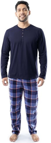 Izod Long Sleeve Jersey Top and Fleece Pants Sleep Pajama Set Juego de Pijama Hombre