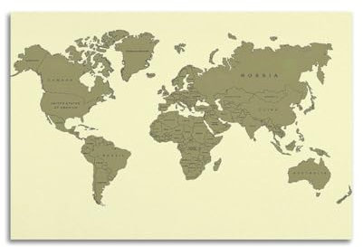 Poster vintage con mappa del mondo, poster decorativo da parete su tela, stampa artistica moderna per camera da letto, per camera da letto, 60 x 90 cm
