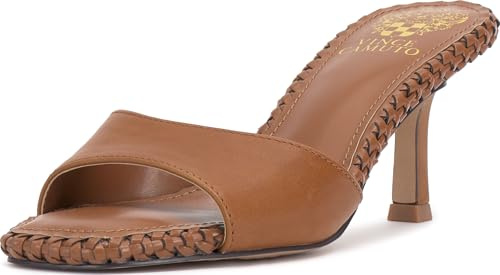Vince Camuto, Women's, Emmla Stitched Mule Sandals, Caramello, 8, Medium