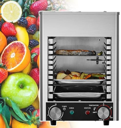 HCAUYNN Ahumador De Carne, Asador De Acero Inoxidable, Horno De Carne, MáQuina EléCtrica para Calentar Carne, para Uso Comercial Y DoméStico, Carne De Res, Pollo, Verduras, Frutas Y Pescado,110V