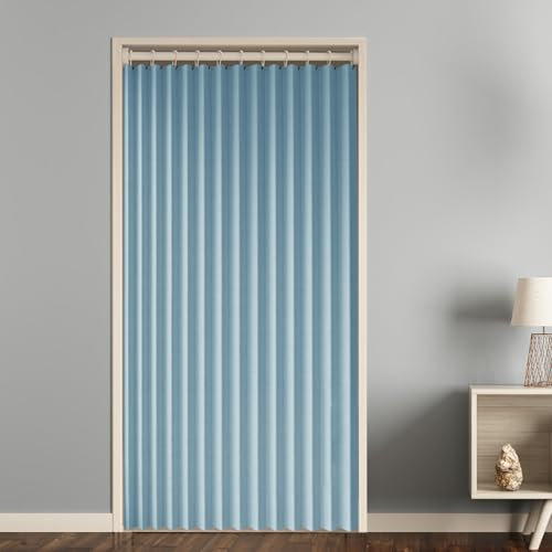 Verdunkelungsvorhang für Innentüren, Thermovorhang für Eingangstüren, faltbar, mit rotem Blumendruck, 80 x 180 cm