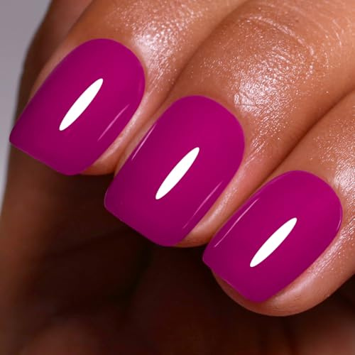 Ozzeal Smalto Semipermanente Unghie Viola, 15ML Viola Neon Smalti Semipermanenti Per Unghie Soak Off UV Led Primavera Estate Gel Nail Polish Manicure Art Starter