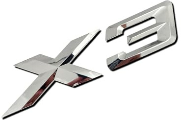 MCK Auto - X3 - Emblema para maletero trasero plateado brillante para E83 F25 G01