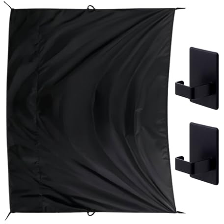 Cortinas de privacidad para automóvil, cortina de ventana de vehículo, escudo interior de automóvil, tela densa, gancho y montaje integrado, uso familiar de viaje, 90.55 x 70.87 pulgadas, color negro