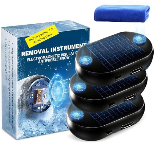 BNOYONERAS Car Interference Antifreeze Device, Anti Freeze Electromagnetic Car Snow Removal Device, Electromagnetic Car Deicer, Car Defroster Windshield for Indoor & Outdoor (3 pcs)