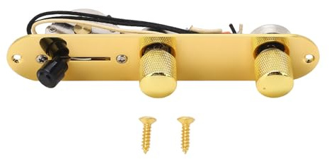 Tip Schalter Toggler Potiknöpfe Gold, E - Gitarre Control Plate, 3 - Kanal Vorverdrahtet - Präzise Klangsteuerung, Robust & Langlebig, Für Tele E - Gitarren