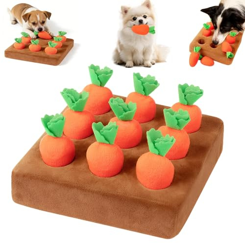 Rbleote Tapis Fouille Chien Carotte Jeu Carottes pour Chien avec 9 Carottes pour Amuser Et Stimuler Mentalement Votre Convient Aux Chiens De Petite Moyenne Et Grande Taille