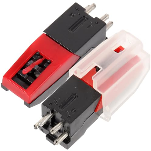 CVUTOVO Puntine per Giradischi 2 Pezzi Stilo per Fonografo in Plastica Resistente Accessorio Compatibile per Grammofono e Giradischi Alta Capacità di Tracciamento per Dischi in Vinile