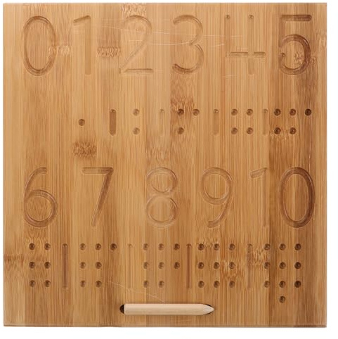 SHOWERORO Tablero de bambú para trazar - Entrenador de agarre de escritura para niños, herramienta de juego sensorial, bloc de escritura, juego de desarrollo de habilidades para el reconocimiento de