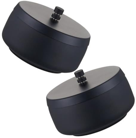 NIYANGLE Cenicero de Acero Inoxidable Redondo con Tapa a Prueba de Viento, 2 Unidades, Tamaño Pequeño 8,8x8,8x7 Cm, Resistente al Desgaste para Interior y Exterior, Adecuado para Hogar,