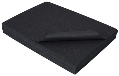 BENECREAT 200 Stück Cut Away Stickvlies, 30x20cm Wasserlösliches Stabilisierpapier für Maschinenstickerei und Handnähen Schwarz