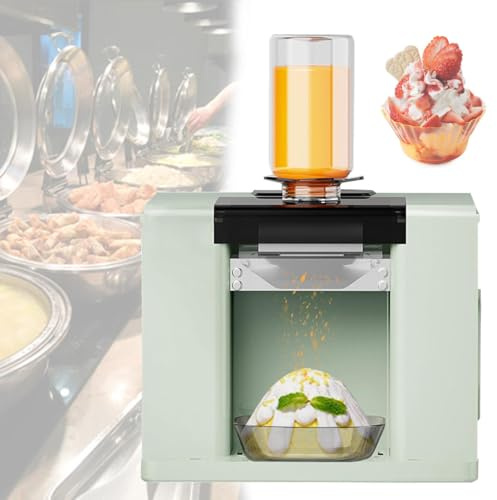 BOOZXCV Macchina Automatica per tritare Il Ghiaccio, Macchina elettrica per Granite, tritaghiaccio per Food Truck, ristoranti, Negozi di Bubble Tea e Uso Domestico. (Green)