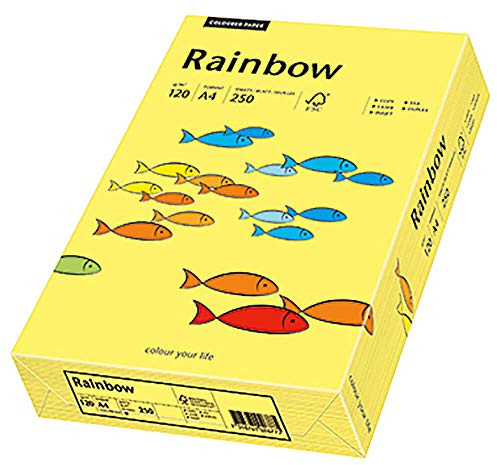 Papyrus 88042348 Drucker-/Kopierpapier bunt, Bastelpapier: Rainbow 120 g/m², A4 250 Blatt, matt, gelb