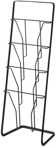 YAMAZAKI 6513 TOWER Magazine Rack with 4 Pockets, black, Steel, 25 x 18 x 71 cm