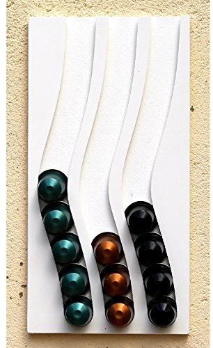 Cafedeco Portacapsule compatibile con capsule nespresso 3B capacità 30 capsules 33x16x1cm Blanco