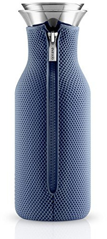 Eva Solo 567967 glaskaraff med meshjul, rostfritt stål, 1 l, glas, Moonlight blå, 27,6 x 10 x 9,4 cm