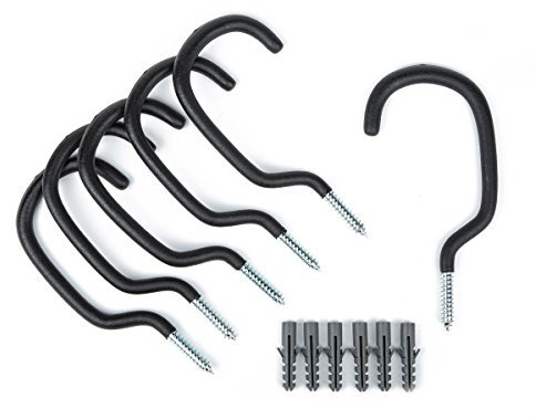 Presa 40005-BK Heavy Duty Bike Rack Hook Set (6 Pack), Black