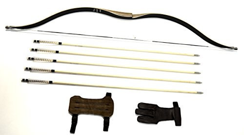 Reiterbogen Ragim Taiga Rechtshand 40 lbs mit 5 Mittelalterpfeilen Armschutz und Schießhandschuh