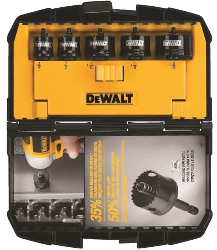 DEWALT Hole Saw Kit, Impact Ready, 5-Piece (D1800IR5)