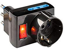 Poly Pool PP2382.1 Adattatore 16 A, Nero, Salvaspazio Grande