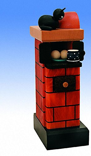 Rudolphs Schatzkiste Räucherofen rot mit Katze BxTxH= 7x10x20cm NEU Rauchen Ofen Rauchfigur Rauchmann Räucherfigur Räucherkerze Smoker Kerze Figur Mann Holz Seiffen Erzgebirge Holz Schnee Dekoration