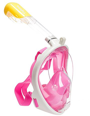 Flyboo Tauchmaske Schnorchelmaske Vollmaske,180-Grad-Sicht Tauchmasken mit Panorama-Vollgesichtsdesign,Sportkameras Kompatible Taucherbrille für Erwachsene und Kinder