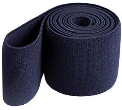 Hellery 17,5m Gummiband 4CM breit zum nähen, Gummizug Gummilitze Gummi Hosengummi 1,2 mm dick für Kleidung, Bastelprojekte - Dunkelblau