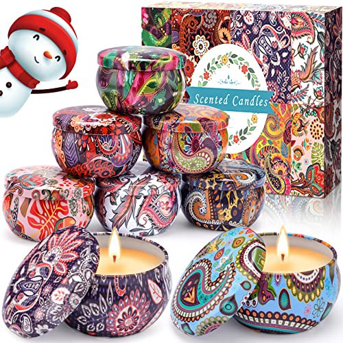 SaiXuan Duftkerze Aroma Kerzen,8PC Duftkerzen Geschenk Set,Aromatherapie Natürliches Sojawachs Aroma Kerze,für Weihnachten,Geburtstag,Muttertag,Valentinstag,Hochzeiten