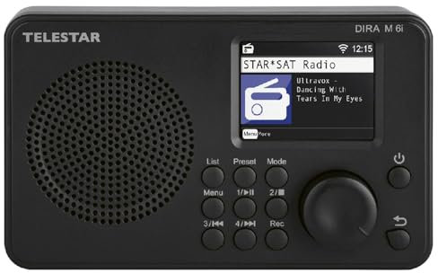 Telestar DIRA M 6i - Radio híbrida (Radio por Internet, Reproductor de música USB, Radio multifunción compacta, Dab+/FM RDS, WiFi, Bluetooth)