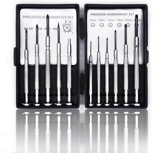 NSZETZ 11PCS Mini Precision Screwdriver Set, Small Tools with 11 Size Flathead and Phillips Kit, Professional Magnetic Repair Tool for Jewelry, Ring Doorbell, Watch, iPhone, Toys, Computer, Eyeglass