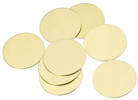 sourcing map 8 Stück Messing Stanzrohling DIY Tag Metall Ersatz für Handwerk Anhänger Dekoration 30 mm x 1 mm