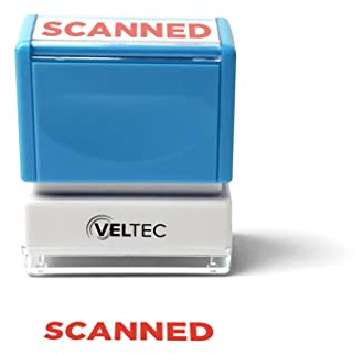 Veltec Premium Pre-Inked Message Stamp, Red Ink (Scanned)