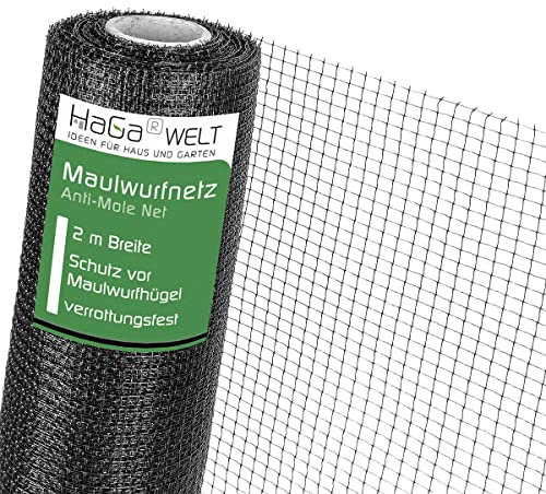 HaGa Maulwurfnetz - 2m x 50m - Schutznetz gegen Maulwurf - effektives Maulwurf vertreiben unter Rasen & Rollrasen - Tierfreundlicher Maulwurf Vertreiber & Maulwurfschreck
