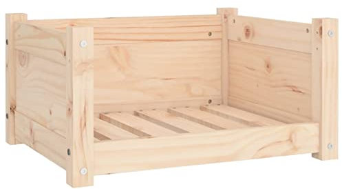 Tidyard Hundebett Hundekorb Hundesofa Tierbett Haustiersofa Welpenbett Hundecouch Hundekörbchen Haustierbett Liegebett 55,5 x 45,5 x 28 cm (B x T x H) Massives Kiefernholz (unbehandelt)