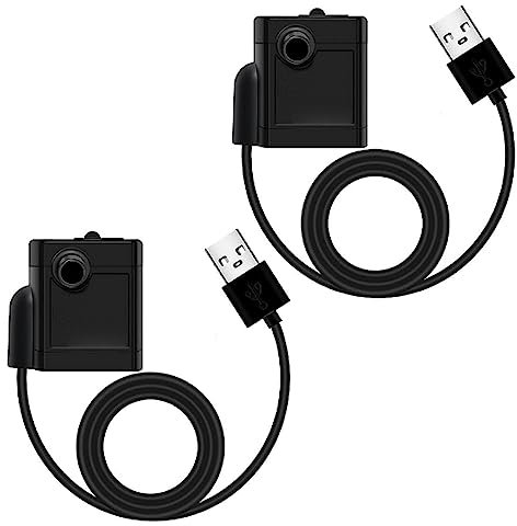 2 stück USB Mini Wasserpumpen(250/H, 3W), Ultra Leise Aquarium pumpe mit hohem Hub, brunnenpumpe mit 1,5 m Netzkabel, für Aquarium Teich,Garten,Brunnen