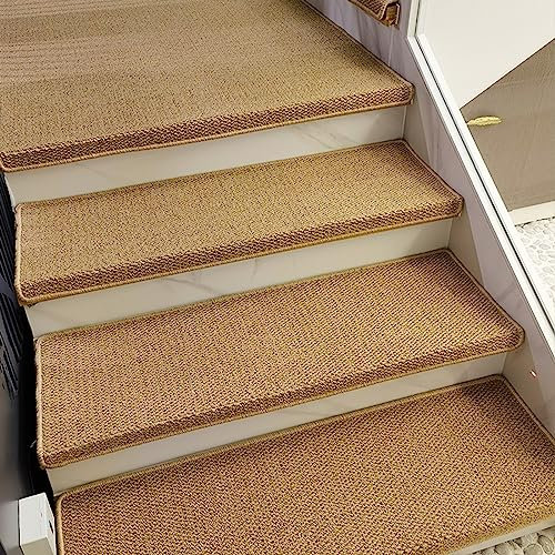 Stufenteppich Selbstklebend Sisal Erscheinungsbild Anti Rutsch, Treppenstufen Matten Eckig Einzeln, Carpet Stair Treads Mats für Hartholzböden, Stufenmatten Innen für Kinder äLtere und Hunde ( Size :