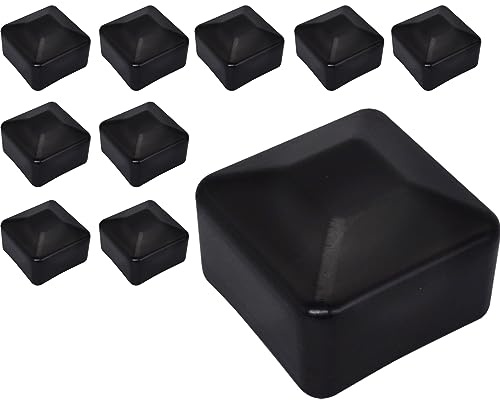 SKIR'CO (10 piezas) Tapas para Postes de Valla, Cuadradas 40 x 40 mm Negras Tapas de Plástico para Postes de Valla, Color Negro RAL 9005