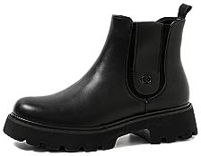 QUEEN HELENA Stivali Bassi Stivaletti Chelsea Donna X29-53 (Nero, Sistema Taglie Calzature EU, Adulto, Donna, Numero, Media, 38)