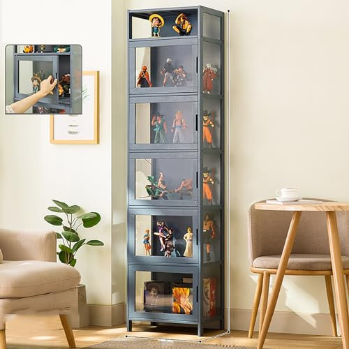 JSLJDM Vitrinenschrank Sammlervitrine Stehend Standvitrine Glasvitrine Acryl Vitrine Standvitrine Acryl Vitrine Doppeltüren Großer Kapazität Sammlervitrine Handgefertigtes Lagerregal für Waren