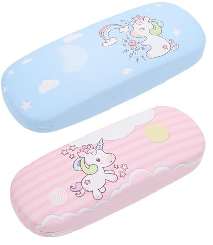 CALLARON 2 Pièces Étui à Lunettes Licorne Porte-lunettes Souple Poche à Lunettes Étui à Lunettes D'impression De Dessin Animé Étuis En Verre Pour Lunettes Vitrine Fille Plier Pu Récipient