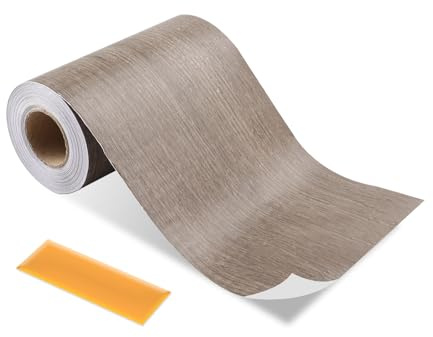 ztowoto BordüRe Selbstklebend, Selbstklebende BordüRe FüR WandräNder, TüRrahmen, Fensterrahmendekoration,TapetenbordüRe Selbstklebend FüR Badezimmer, KüChe, Wohnzimmerwand (Graue Eiche,1000 * 10 Cm)