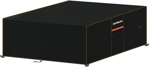 HEIMUNI Funda para Muebles de Jardín, Funda Mesa Exterior Impermeable Cuadrada Fundas Protectora Muebles Jardín con Salidas de Aire, Funda Sofa Jardin Cubierta de Mesa Exterior Anti-UV (270x270x90cm)