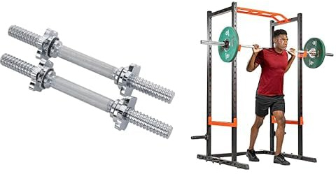 Sunny Health & Fitness 35,5 cm Hantelstangen-Set STDBH-14 + Power Zone Stärke Rack SF-XF9925