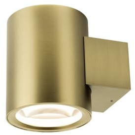 SLV OCULUS MESSING | Wandleuchte Innen UP & DOWN, Wandlampe Aluminium, Lampe Rund, Dimmbare Wandlampe, Badezimmer Lampe Wand, Innenleuchte mit DIM-TO-WARM Funktion, 2000-3000K, 10.5W, 780lm, dimmbar
