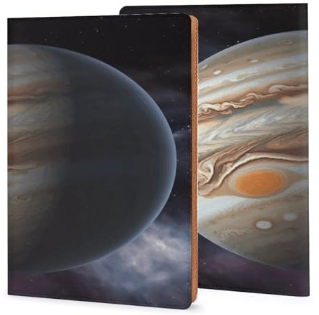 Leder-Notizbuchhülle, robuste Buchumschläge, Jupiter Querformat, wasserdicht, schützt Notizbücher, Bücher und ist für Büro und Schule geeignet