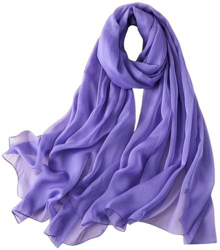MEDUOLA Damen schal 185x110 Rayon, Seidenstrandschal Sonnenschutz weiche Stoffe leuchtende Farben elegante Designs Strandfotozubehör Violett