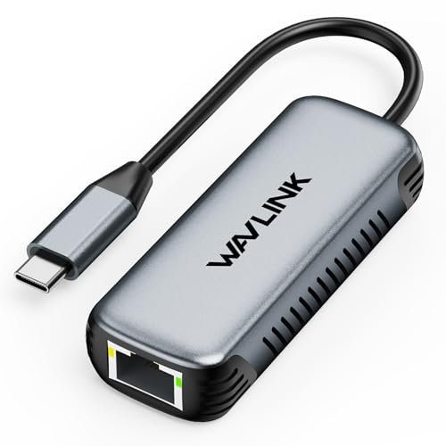 WAVLINK Adattatore USB C a 5G Ethernet, adattatore USB C da 5000 Mbit/s, adattatore di rete Ethernet senza driver per laptop, computer, compatibile con Windows 10/11, Mac OS 11 o superiore, Linux e